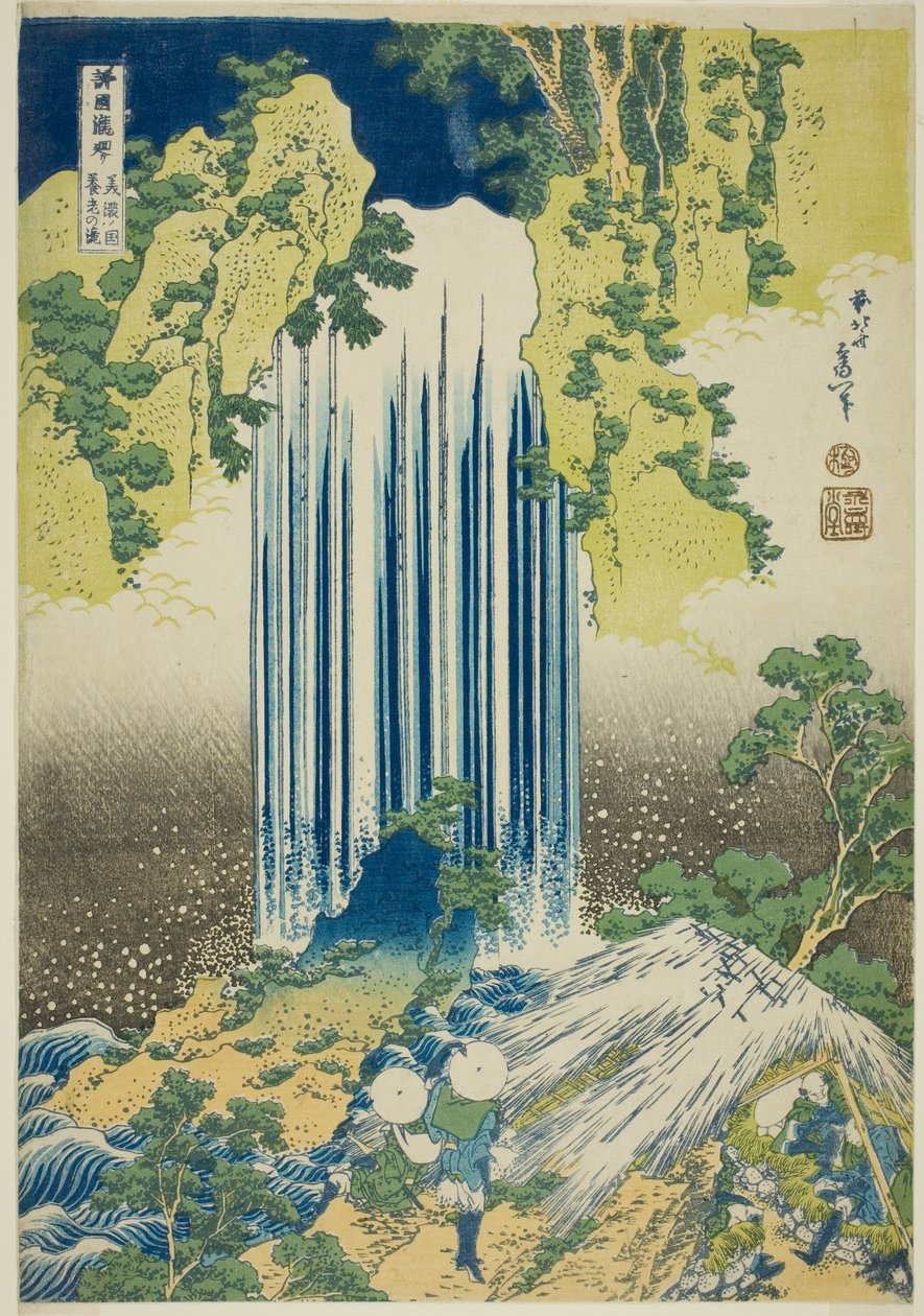 Cascate di Yoro nella provincia di Mino (Mino no Yoro no taki), dalla serie "Un tour delle cascate in varie province (Shokoku taki meguri)" da Katsushika Hokusai