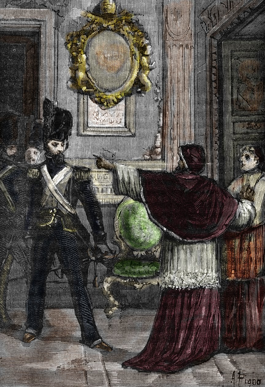 Il generale Radet rapisce Papa Pio VII rinchiuso nel Palazzo del Quirinale da 