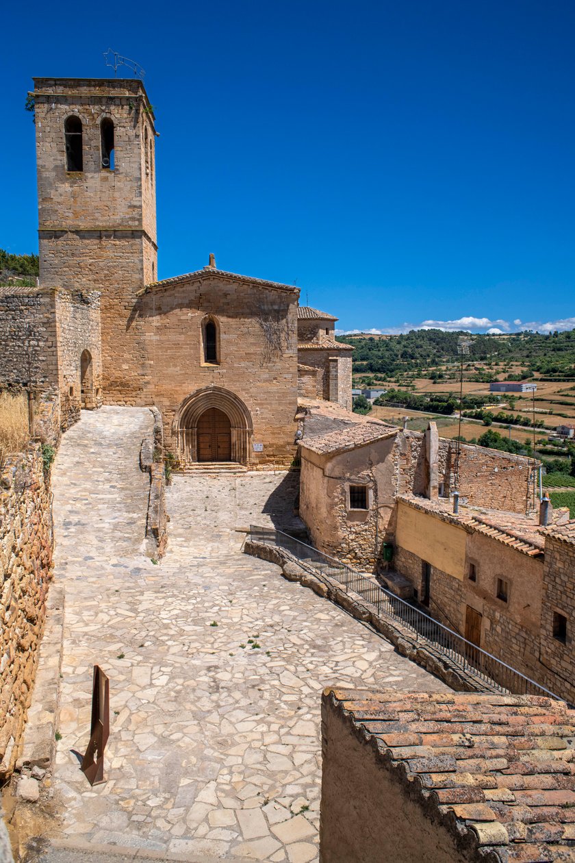 Villaggio medievale di Guimerà al tramonto Urgell, Lleida, 2021 da 