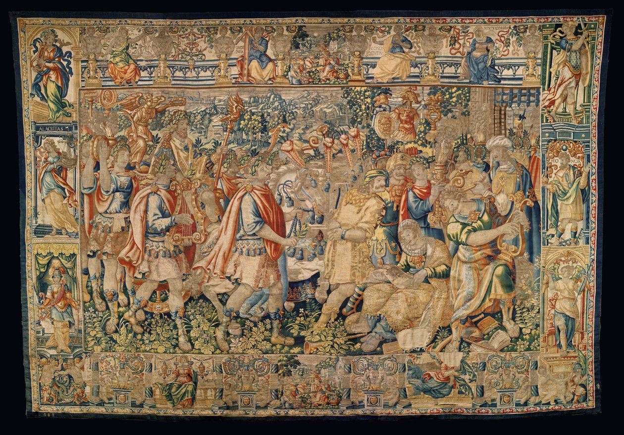 Museo parrocchiale di arazzi (Museo Parroquial de Tapices de Pastrana). Arazzo fiammingo. Carlo Magno, ingresso trionfale in Carmania (Alejandro Magno, Entrada trionfan en Carmania). da Alec Hunter