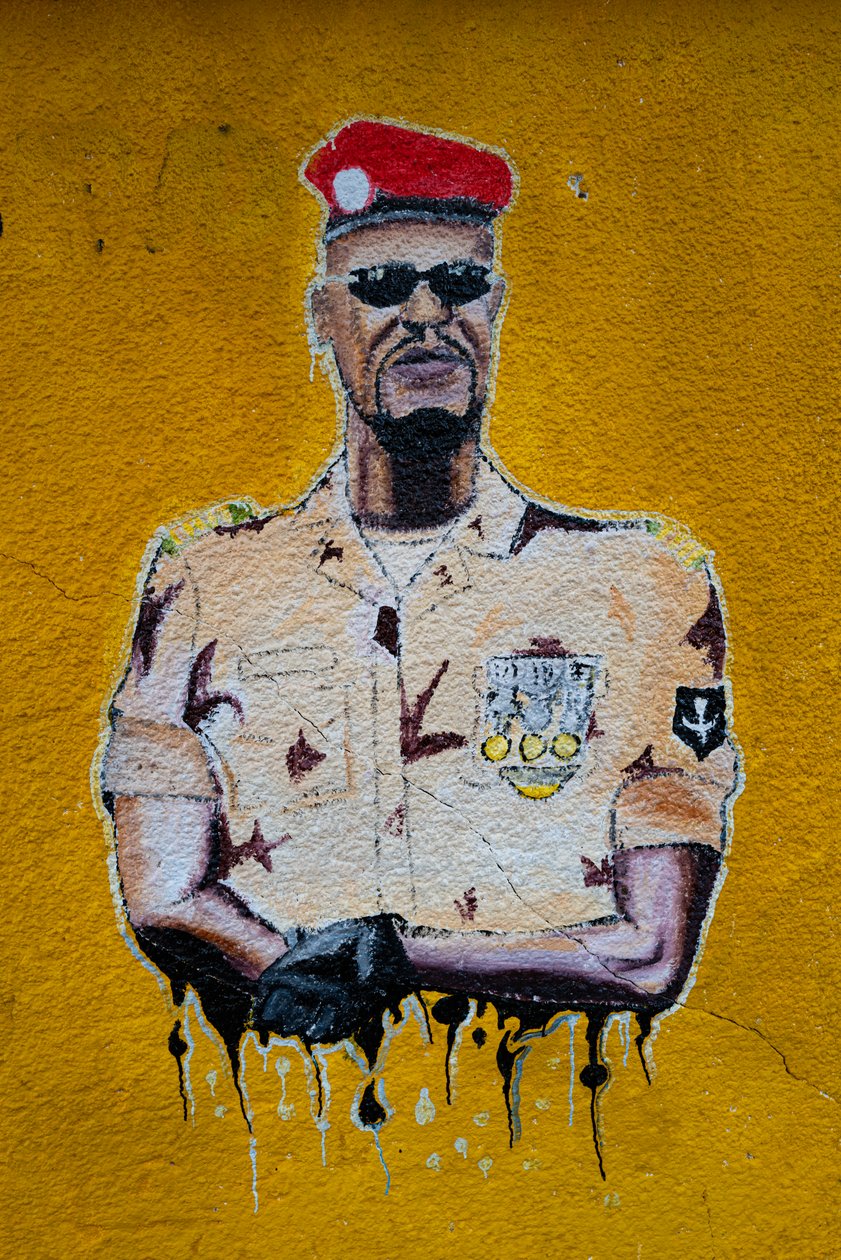 Ritratto di street art di Mamadi Doumbouya, Conakry, 2019 da Alec Hunter