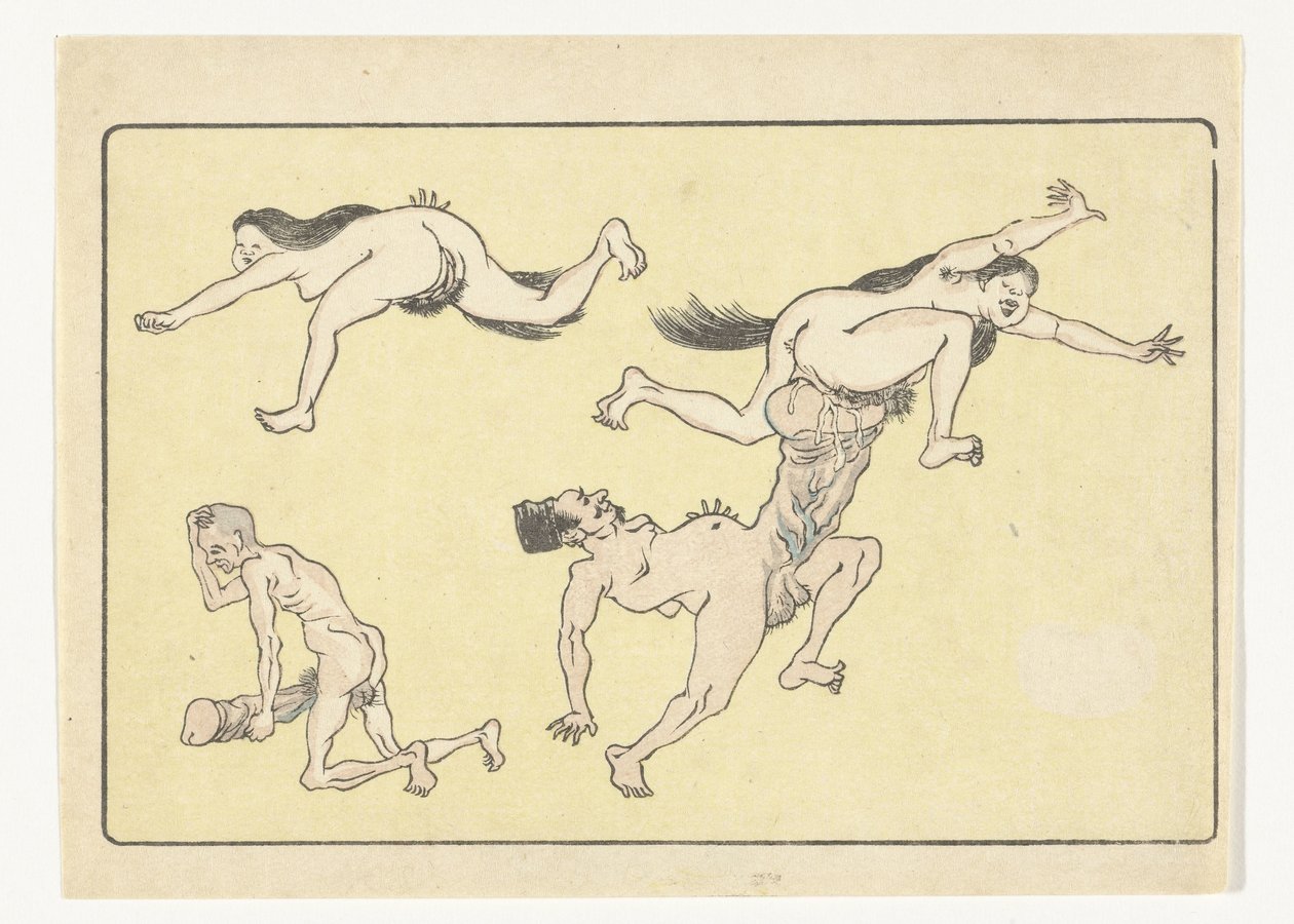 Uomo e donna che copulano da Kawanabe Kyosai