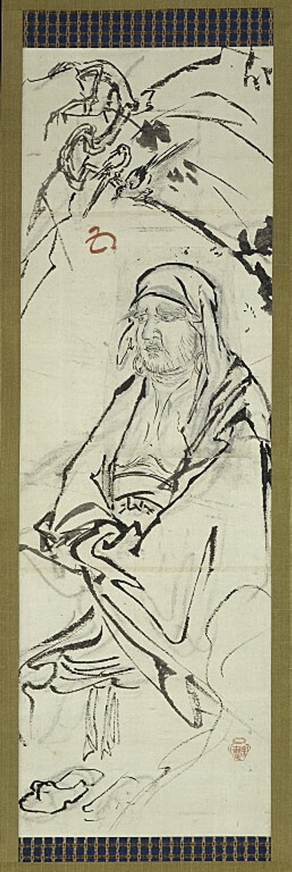 Daruma (Bodhidharma), uno dei sei bozzetti da Kawanabe Kyosai
