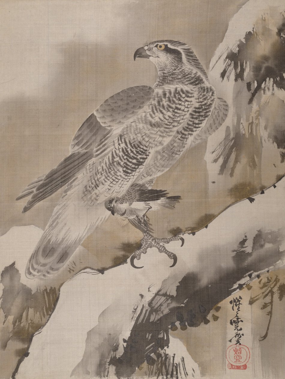 Aquila che Tiene un Piccolo Uccello da Kawanabe Kyosai
