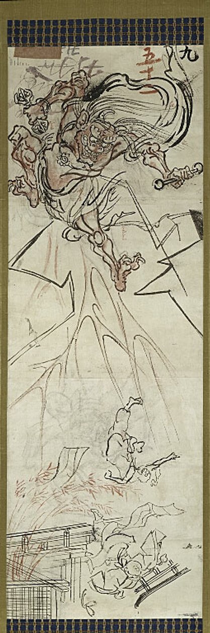 Dio fulmine, uno dei sei bozzetti da Kawanabe Kyosai