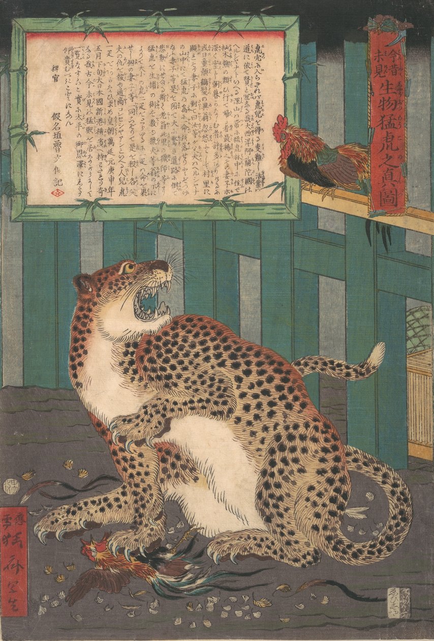Mai Visto Prima: Vera Immagine di una Tigre Selvaggia Viva da Kawanabe Kyosai
