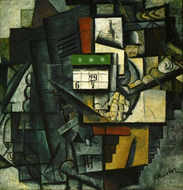 Signora alla stazione del tram da Kazimir Severinovich Malevich