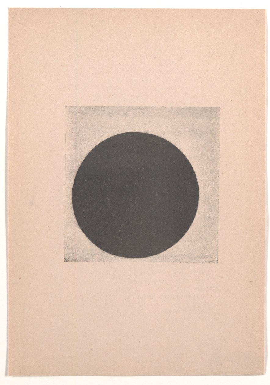 Cerchio nero per "Dal cubismo e futurismo al suprematismo: un nuovo realismo nella pittura" da Kazimir Severinovich Malevich