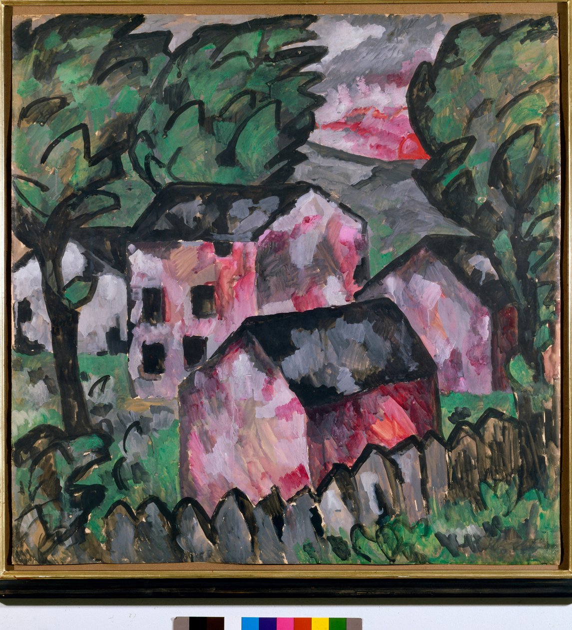 Paesaggio con case rosse da Kazimir Severinovich Malevich