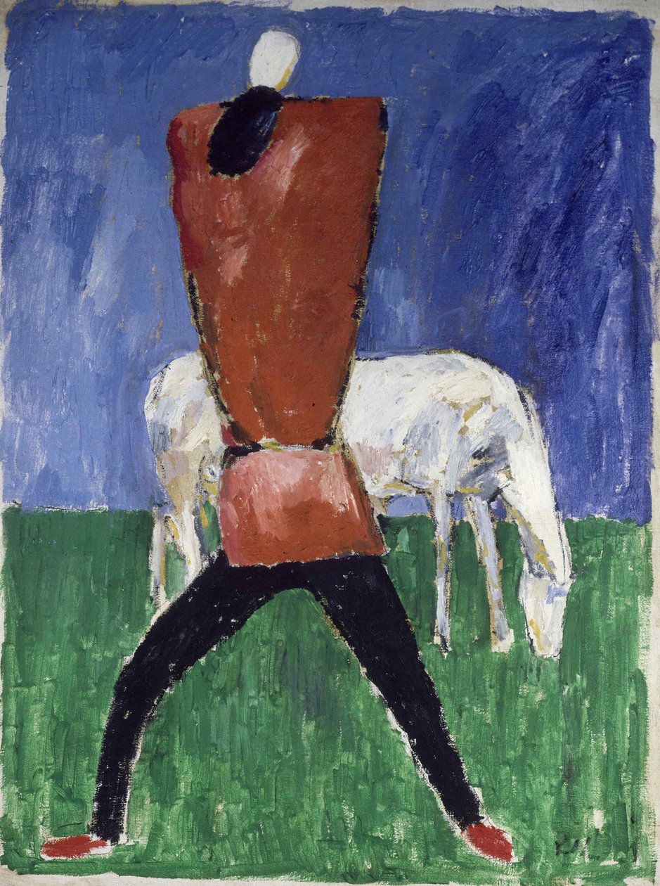 Il cavallo bianco uomo e cavallo da Kazimir Severinovich Malevich