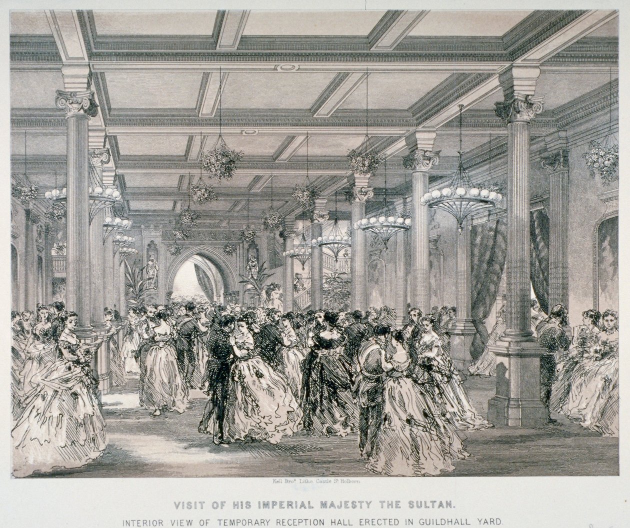 Ricevimento per il Sultano di Turchia, Guildhall, Città di Londra, 1867 da Kell Brothers