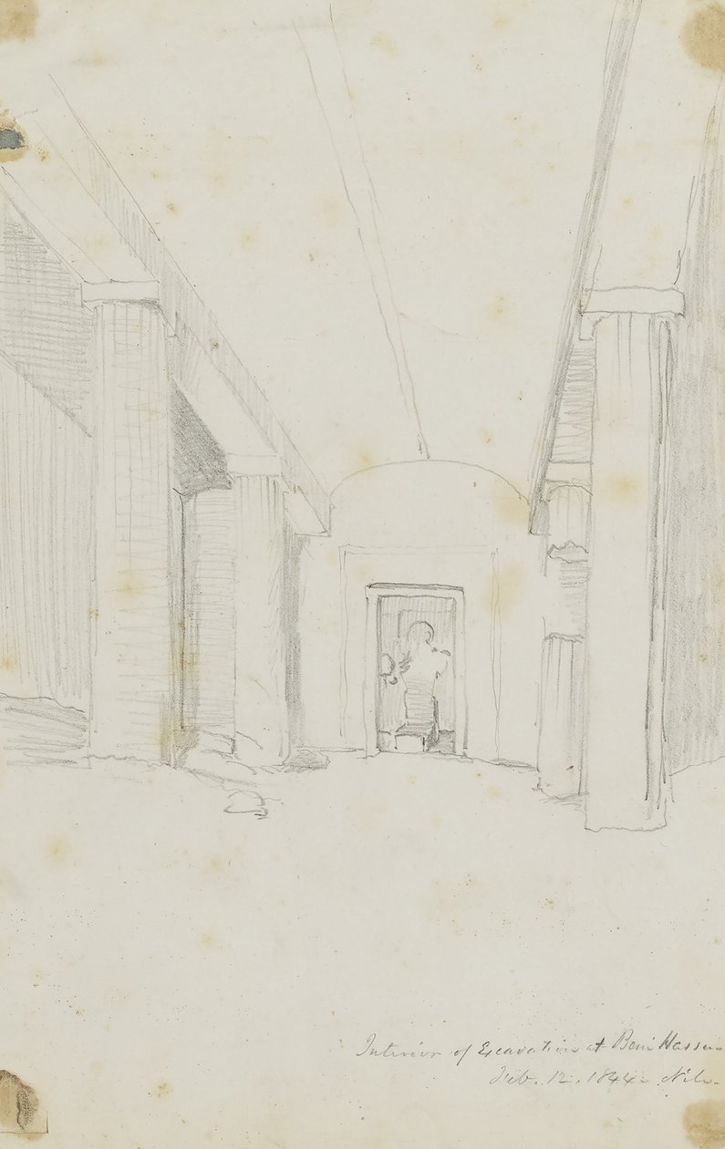 Interno degli scavi di Beni Hassan, Egitto da Kellogg, Miner Kilbourne