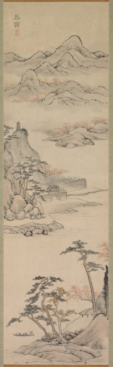 Paesaggio con barcaioli, fine XVIII-inizio XIX secolo da Kenkado Kimura