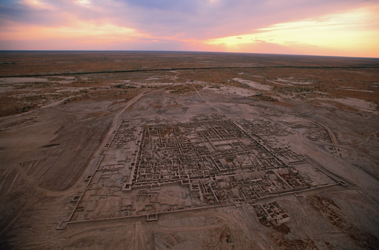 Veduta aerea del sito di scavo; Civiltà dell