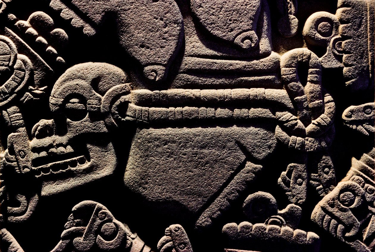 Americhe; archeologia; Messico; Templo Mayor; Grande Tempio degli Aztechi; Coyolxauqui, 2010 da Kenneth Garrett