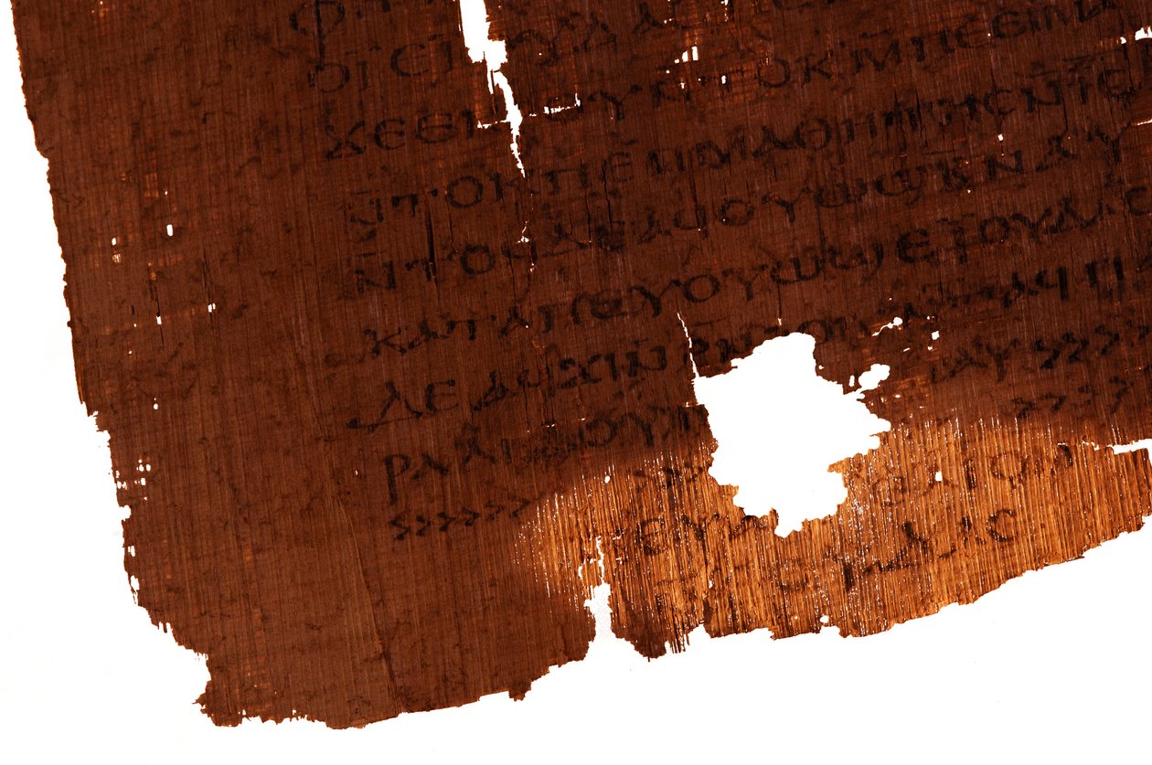 Dettaglio della pagina conclusiva del Vangelo di Giuda, l