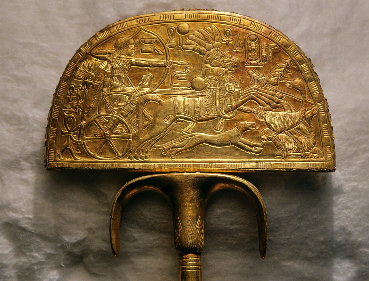 Ventaglio raffigurante caccia allo struzzo da Kenneth Garrett