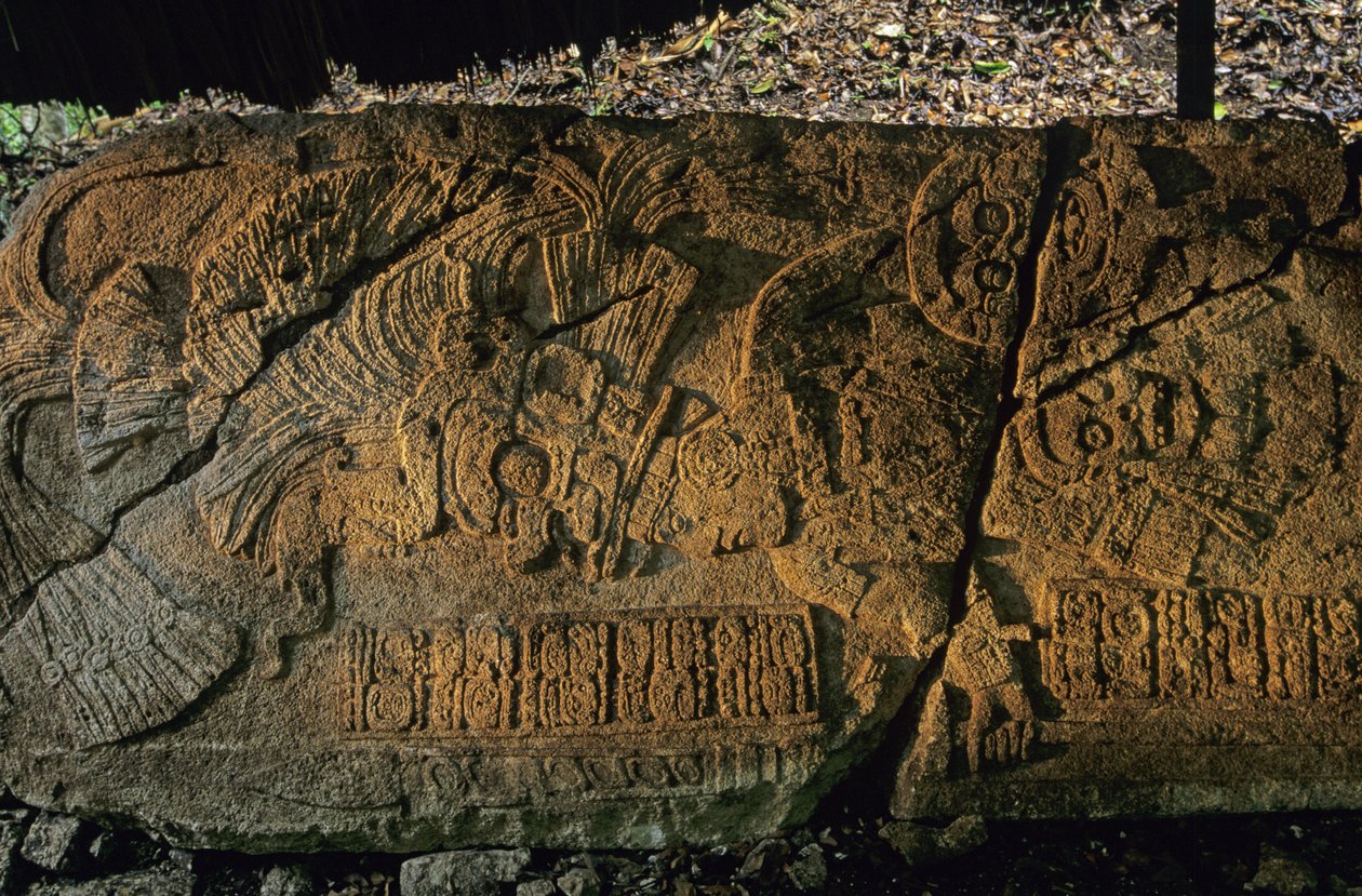 Guatemala; Maya; Aguateca, monumento in pietra Tan Te