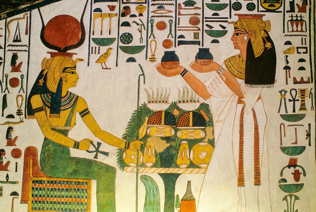 Tomba di Nefertari; Nefertari offre vino a un gruppo di divinità; Egitto, Valle dei Re da Kenneth Garrett