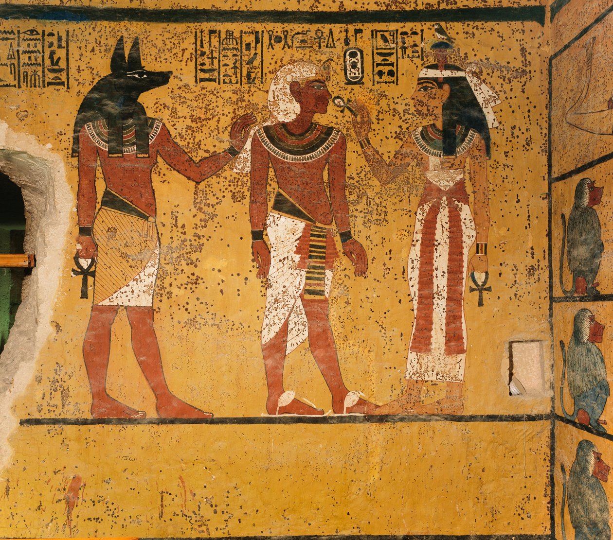 Pittura murale nella tomba di Tutankhamon, Egitto, Nuovo Regno, Valle dei Re, 2003 da Kenneth Garrett