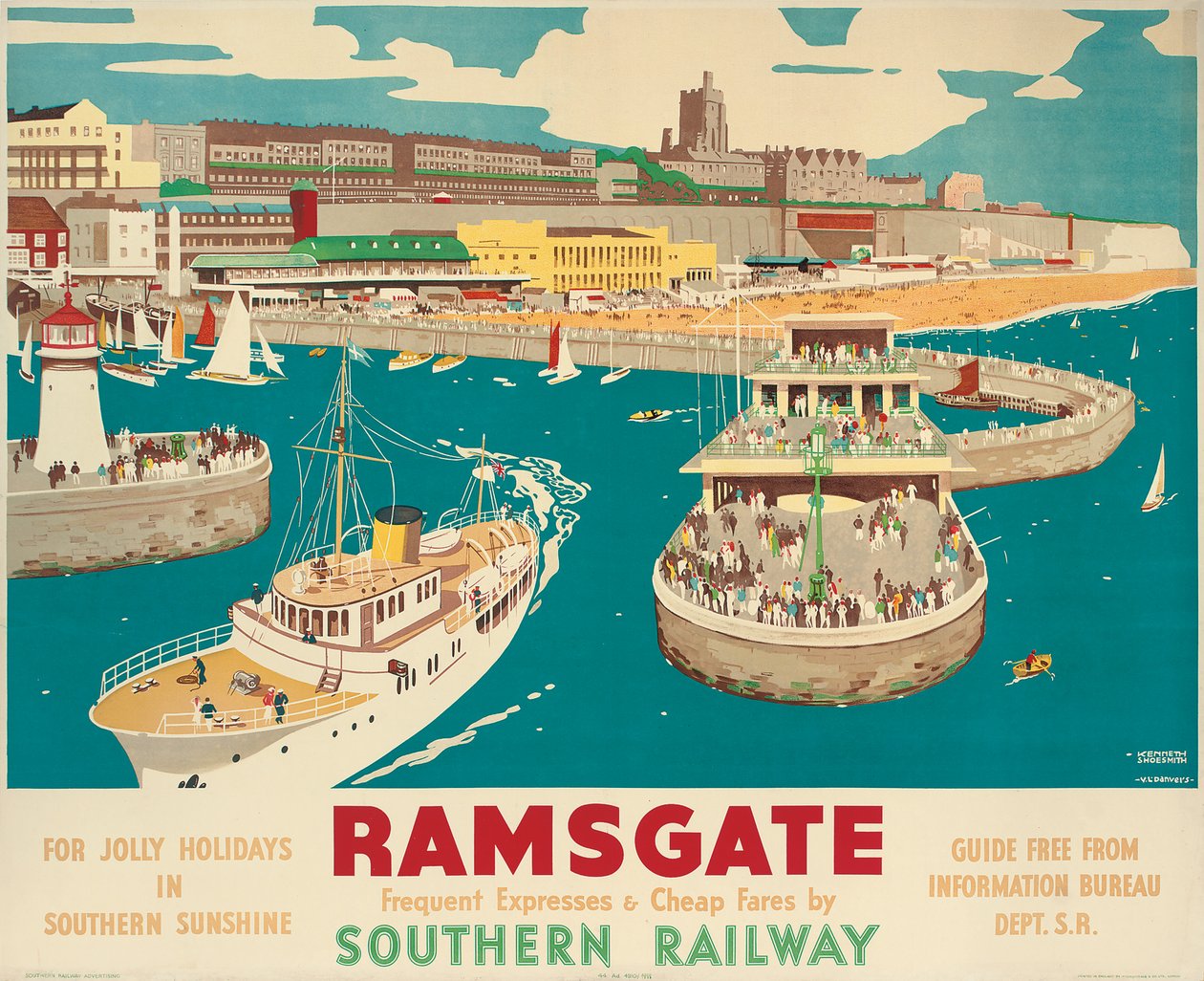 Poster della Southern Railway che pubblicizza Ramsgate da Kenneth Shoesmith and Verney L. Danvers