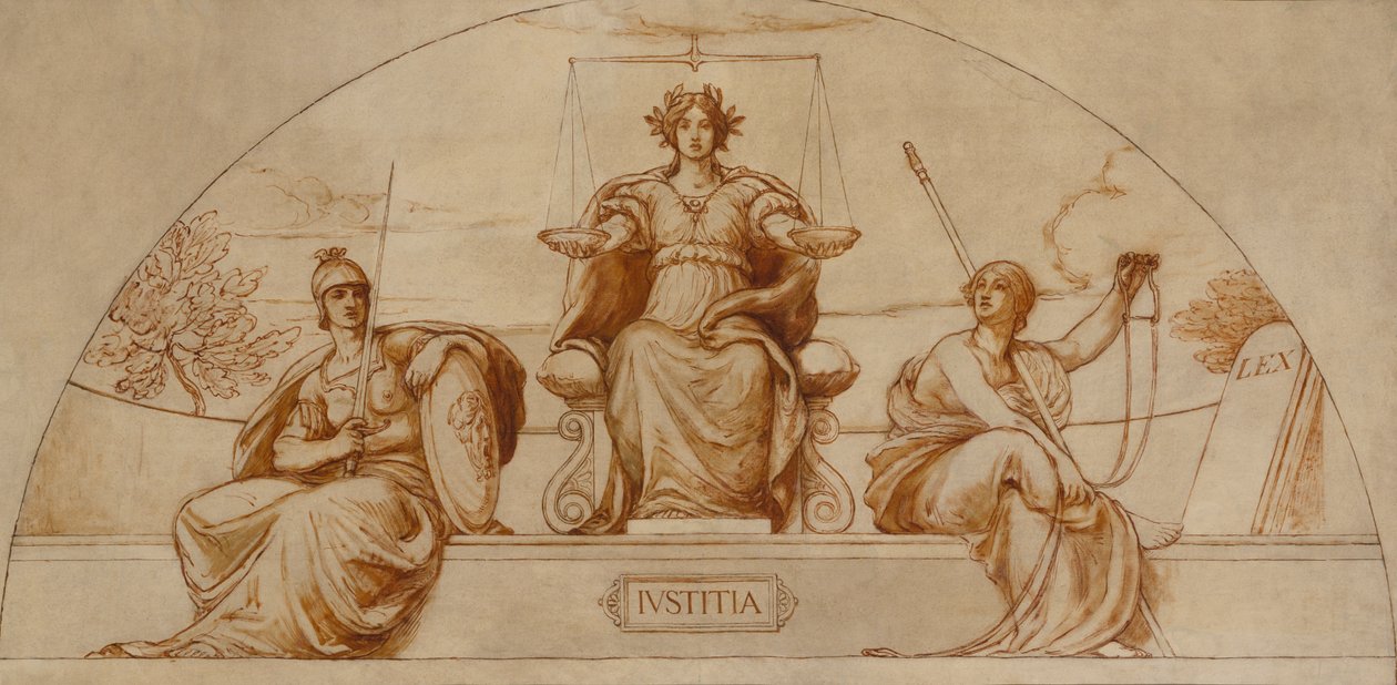 Cartone per murale del Minnesota State Capital, Institute of Justice da Kenyon Cox