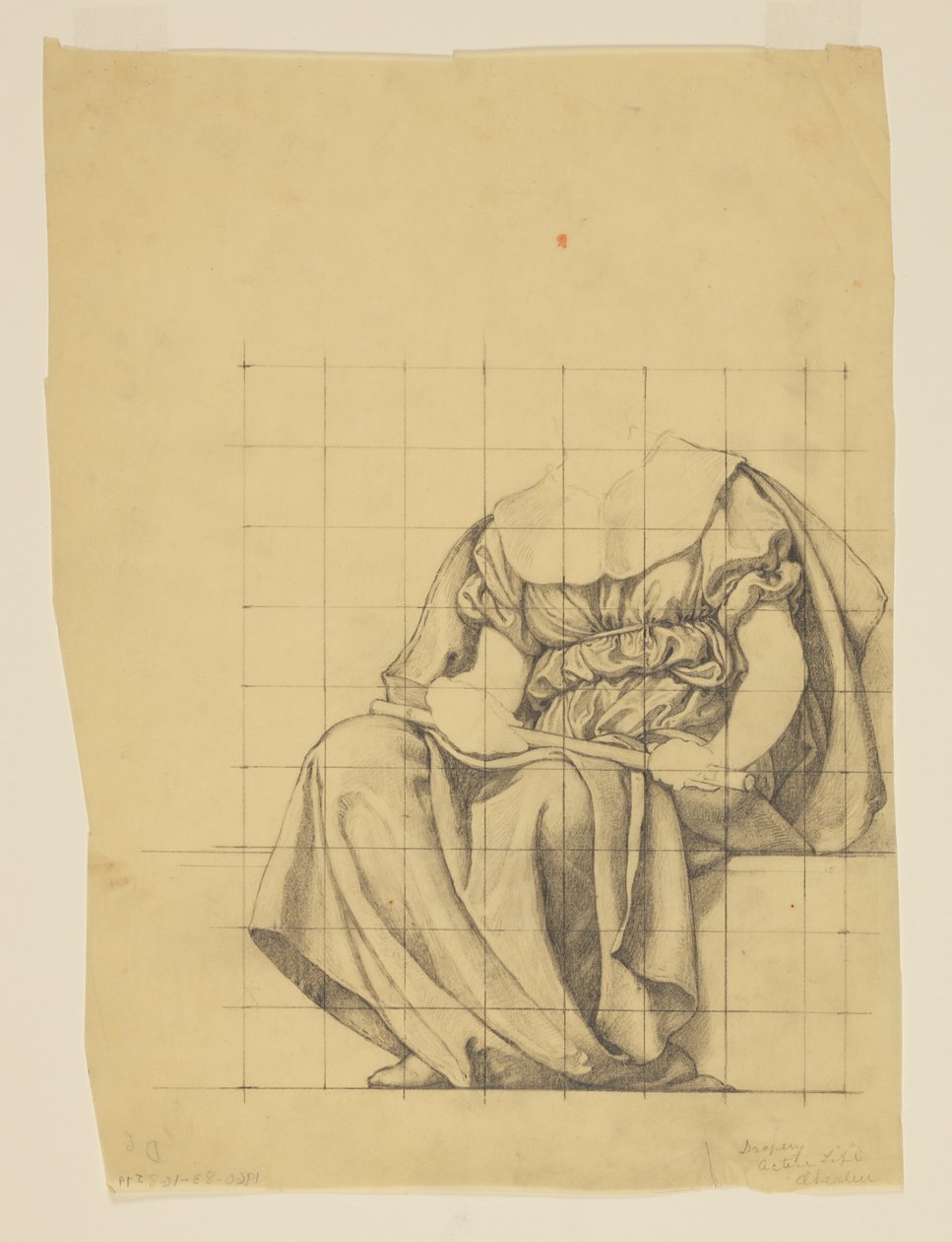 Studio di drappeggio per "La vita attiva," lunetta nell