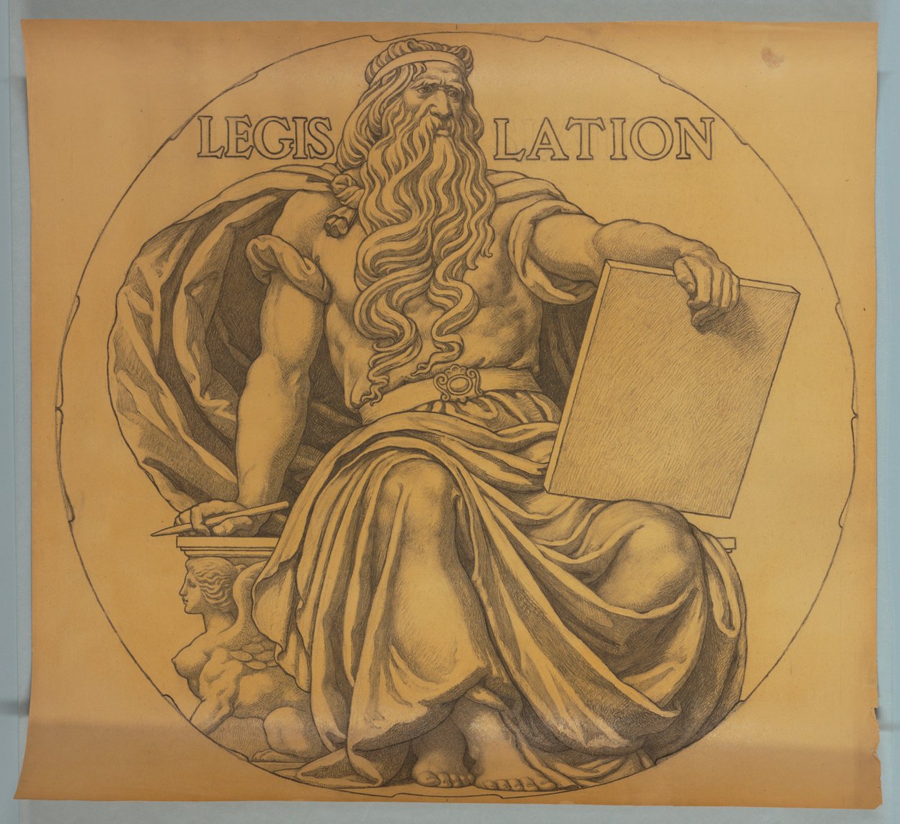 Legislazione, cartone per mosaico nella Rotonda del Campidoglio del Wisconsin da Kenyon Cox