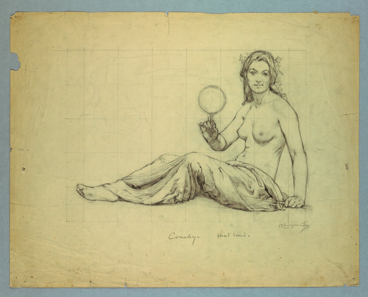 Studio di nudo di "Commedia" per fascia da Kenyon Cox
