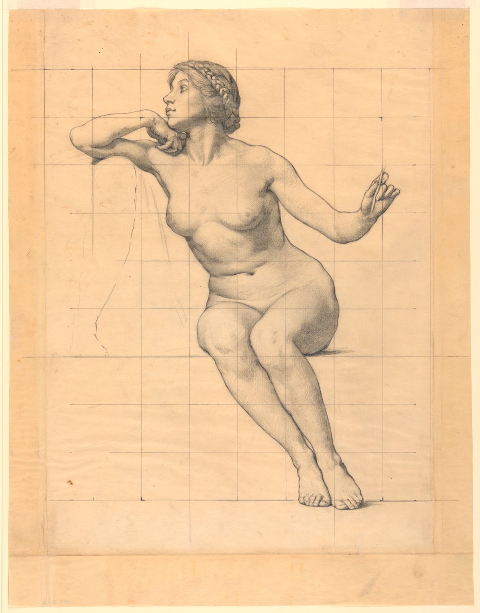 Pace, studio di figura per "La beneficenza della legge," murale presso la Essex County Court House, Newark, New Jersey da Kenyon Cox