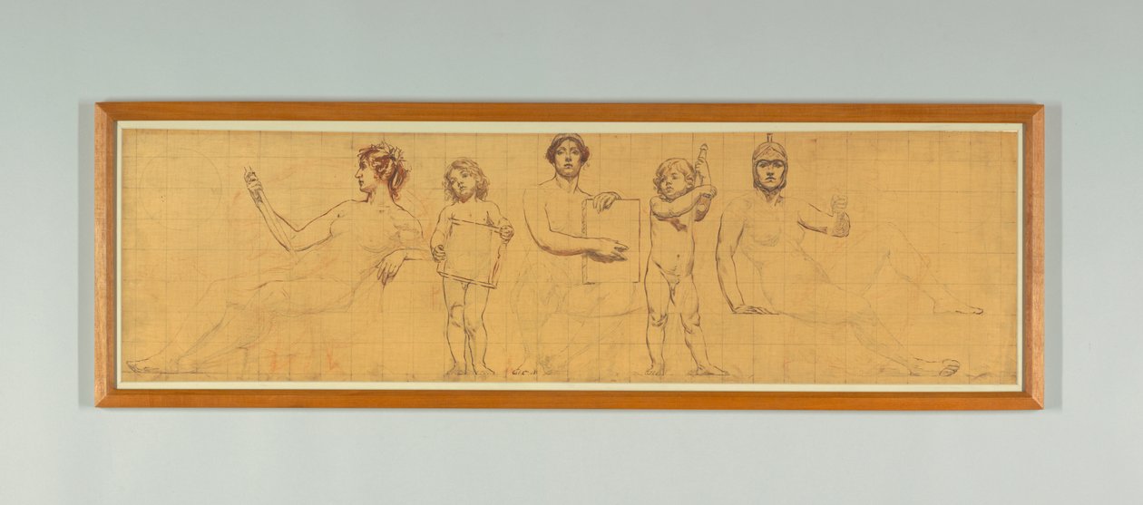 La legge statutaria, studio per il pannello destro di "Il regno della legge," fregio per la Corte d