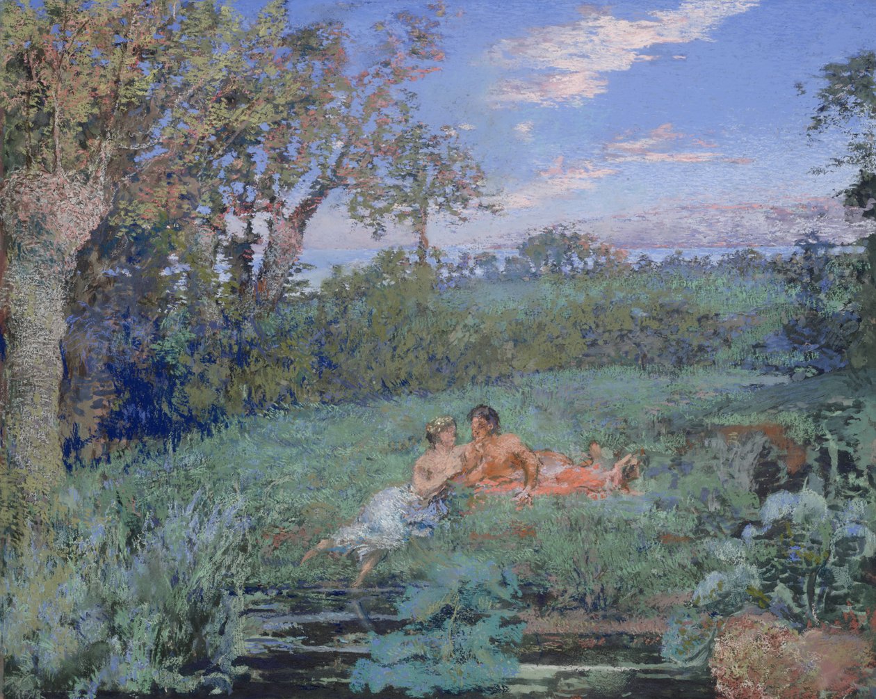 Gli amanti sulla riva del fiume da Ker Xavier Roussel