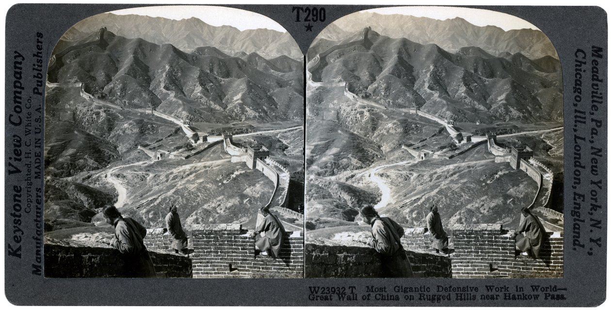 Grande Muraglia Cinese, vicino al Passo Hankow, Cina da Keystone View Company