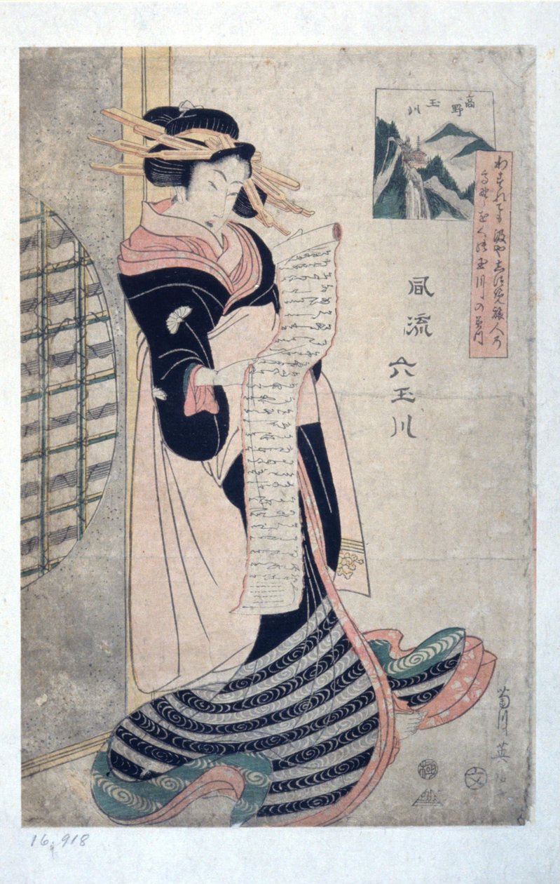 Fiume dei gioielli a Takano (Takano Tamagawa) da Kikukawa Eizan
