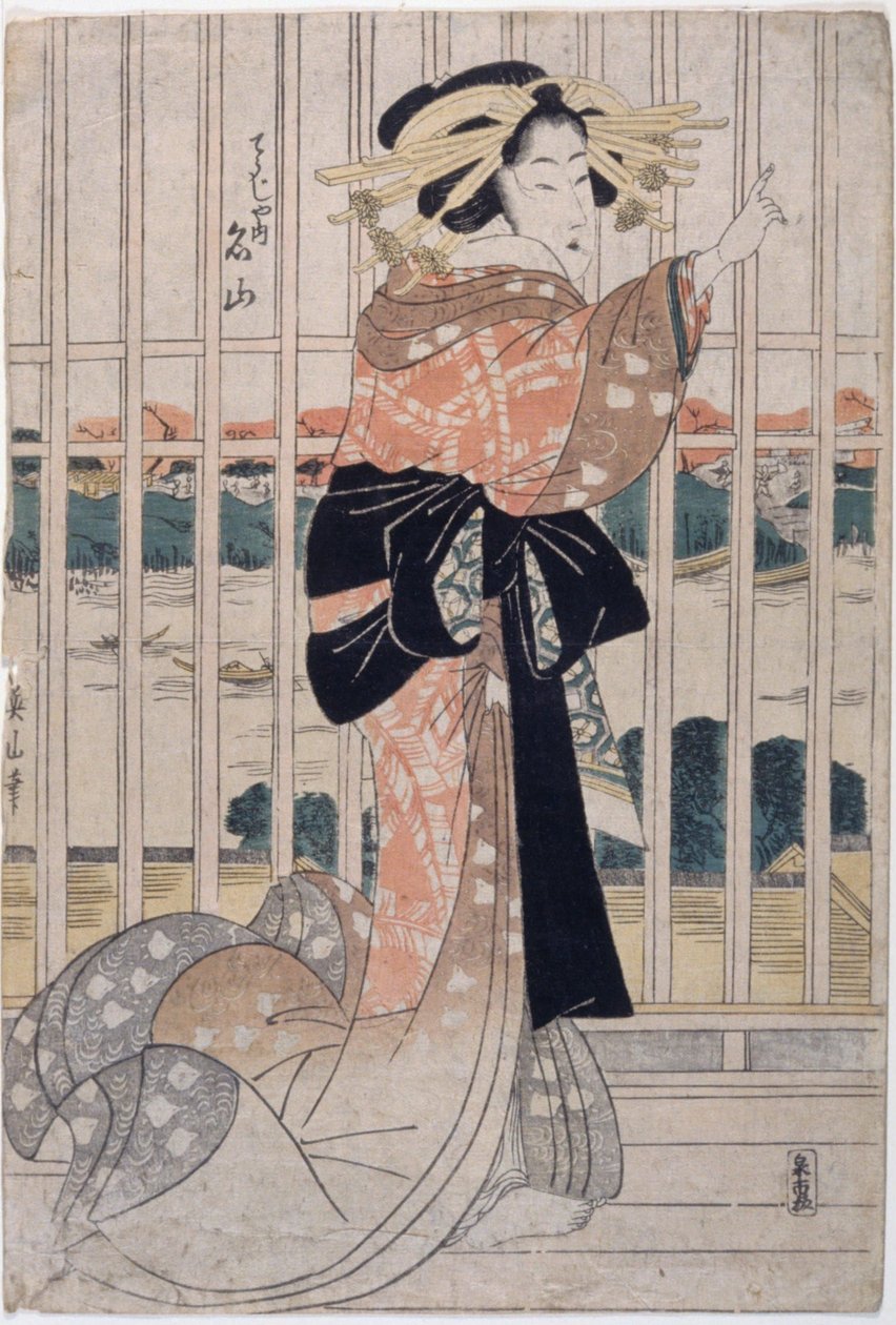 La cortigiana Meizan della Chōjiya da Kikukawa Eizan