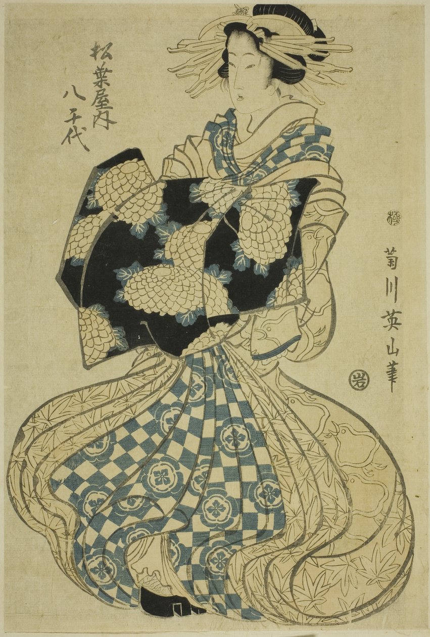 La cortigiana Yachiyo di Matsubaya, da una serie senza titolo di cortigiane in parata da Kikukawa Eizan