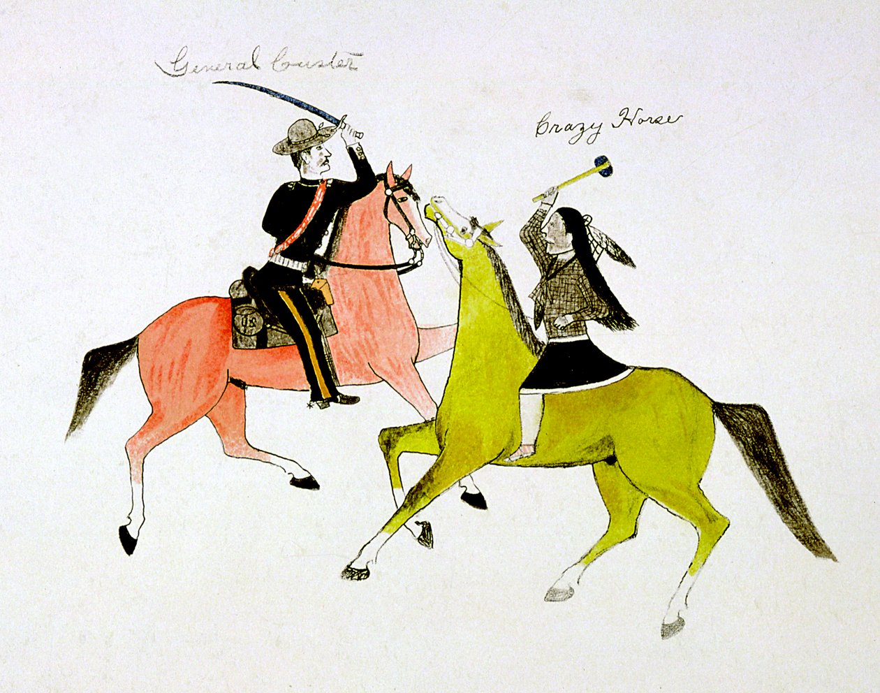 Conflitto tra il generale George Custer e Cavallo Pazzo, Sioux Dakota da Kills Two