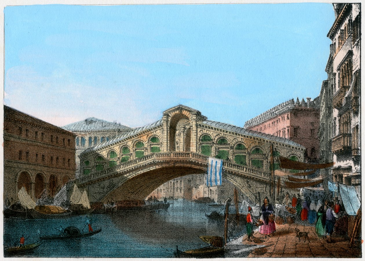 Ponte di Rialto, Venezia, Italia, XIX secolo da Kirchmayn