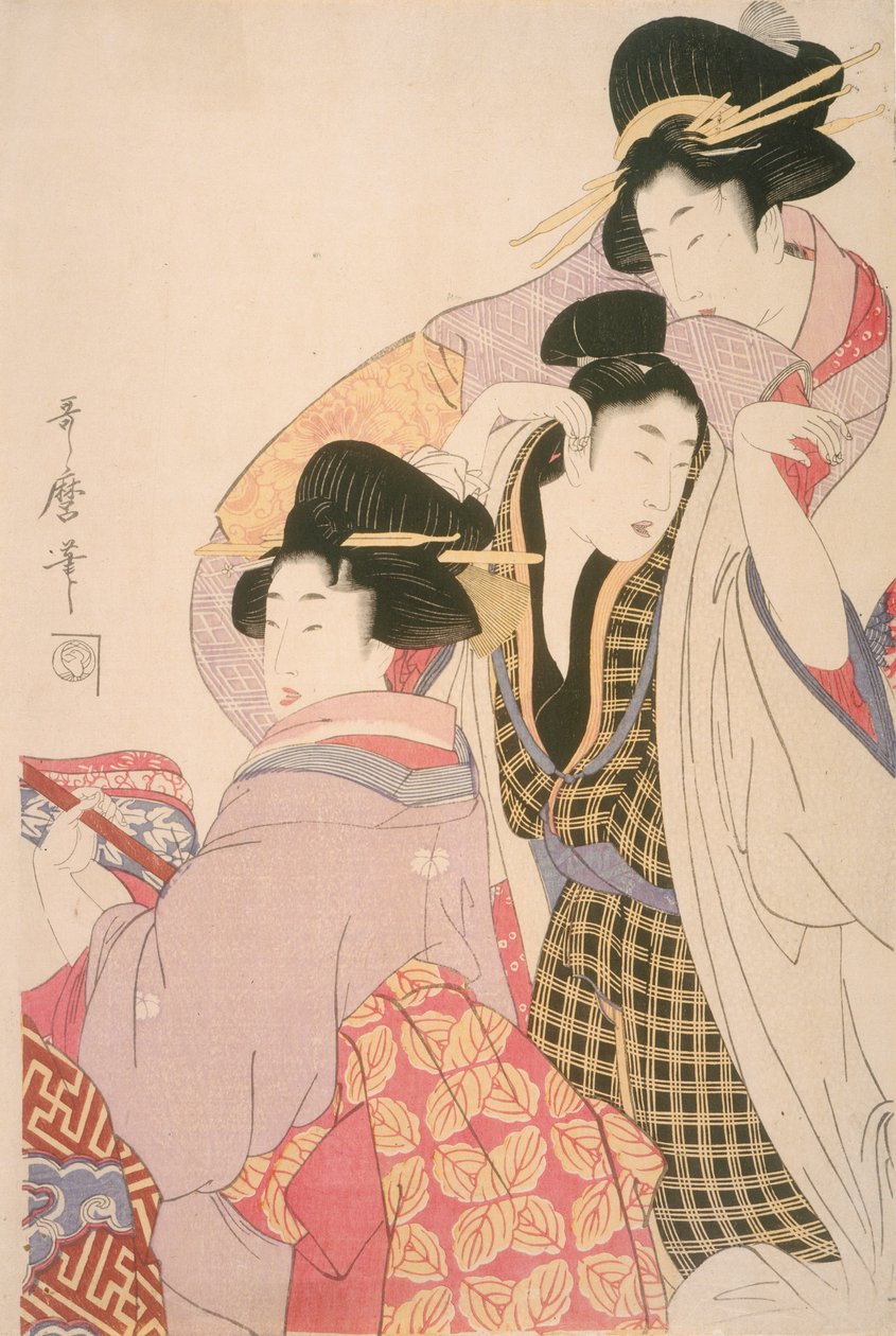 Due Geishe e un Cliente Ubriaco da Kitagawa Utamaro