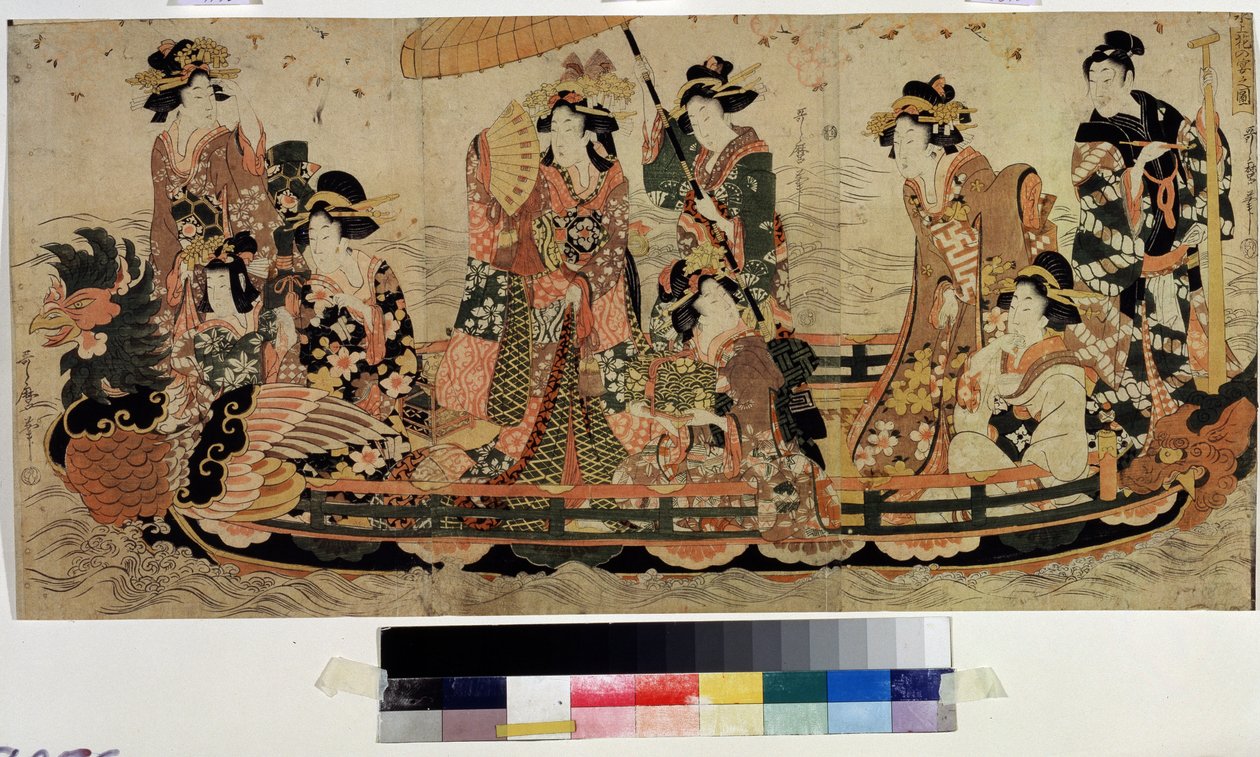 Ammirare la fioritura dei ciliegi (Hanami) da Kitagawa II Utamaro