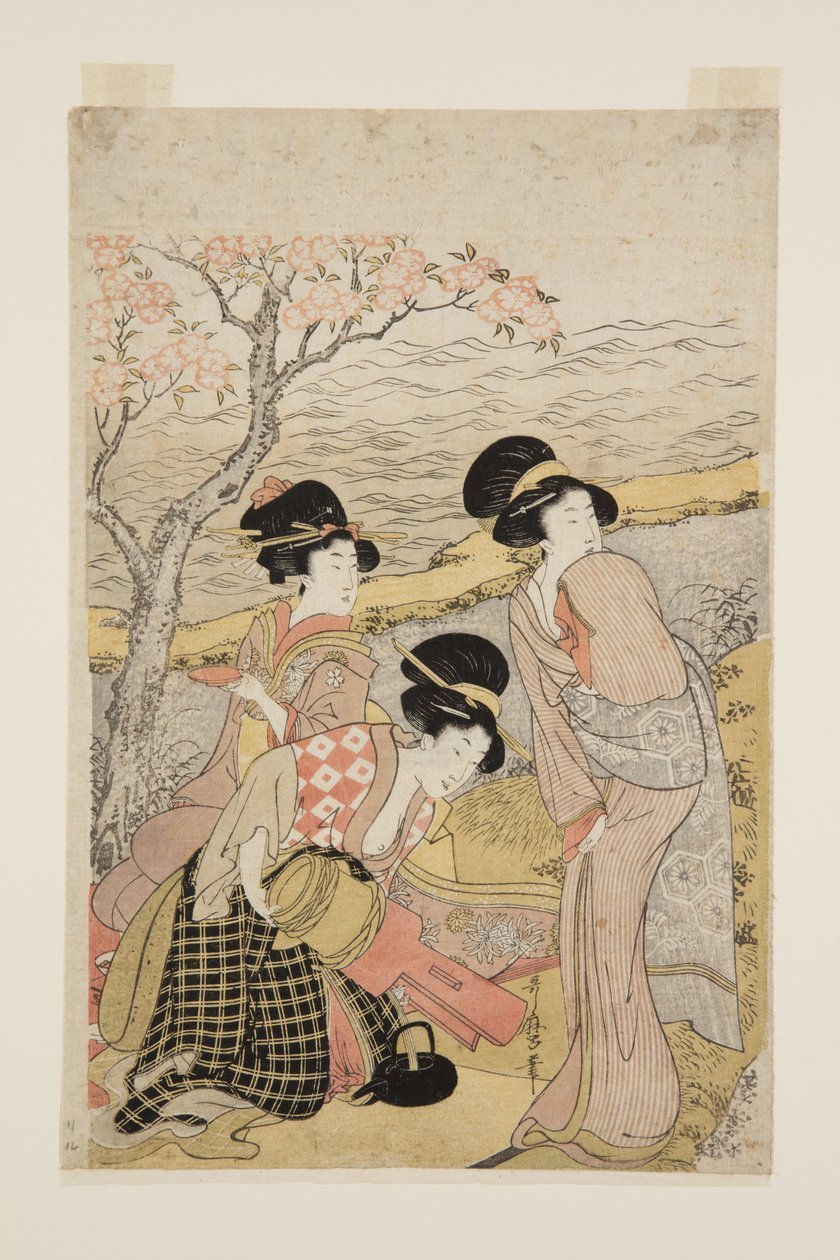 Festa del sake in riva al mare da Kitagawa Utamaro
