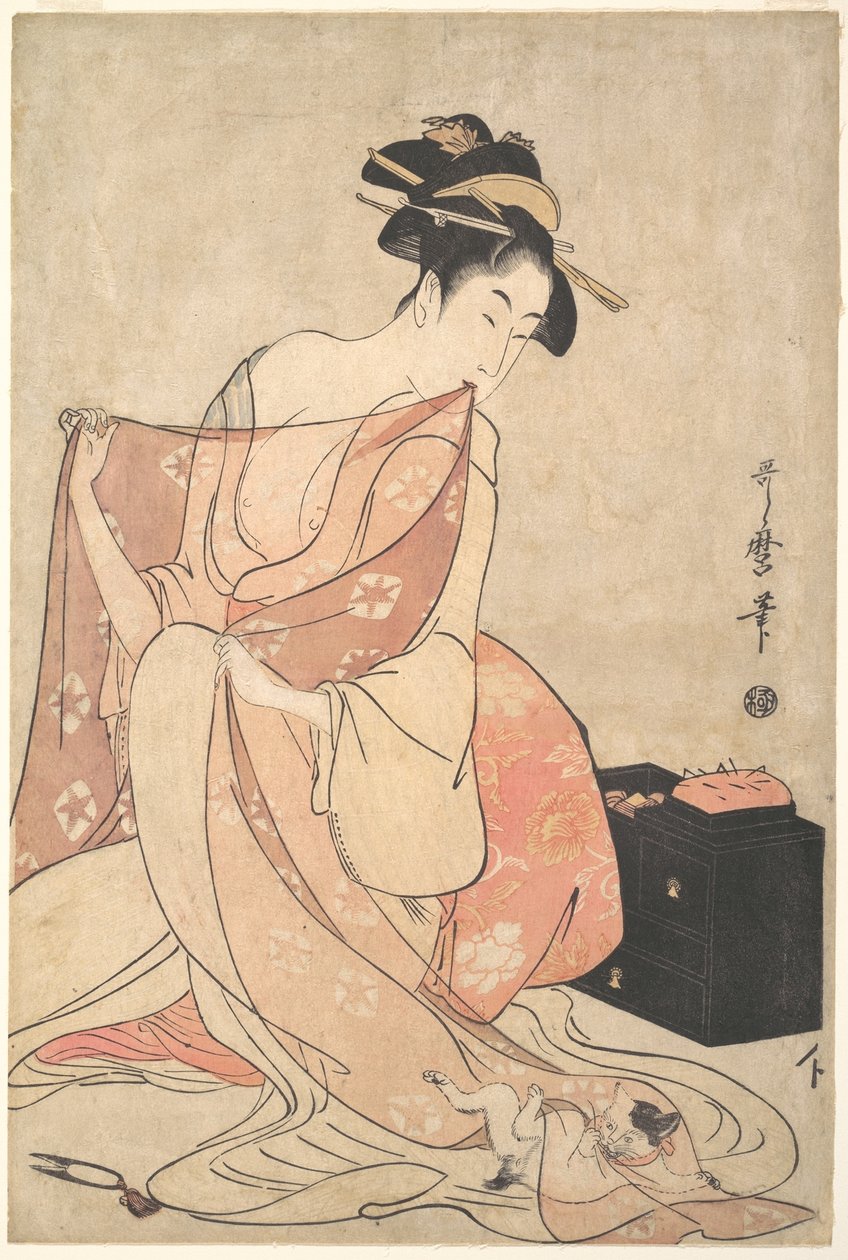 Una donna e un gatto da Kitagawa Utamaro