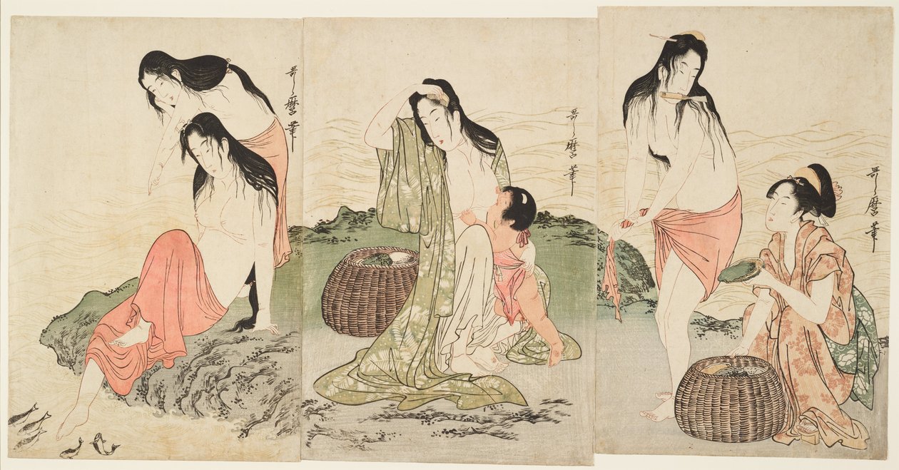 Pescatrici di abalone da Kitagawa Utamaro