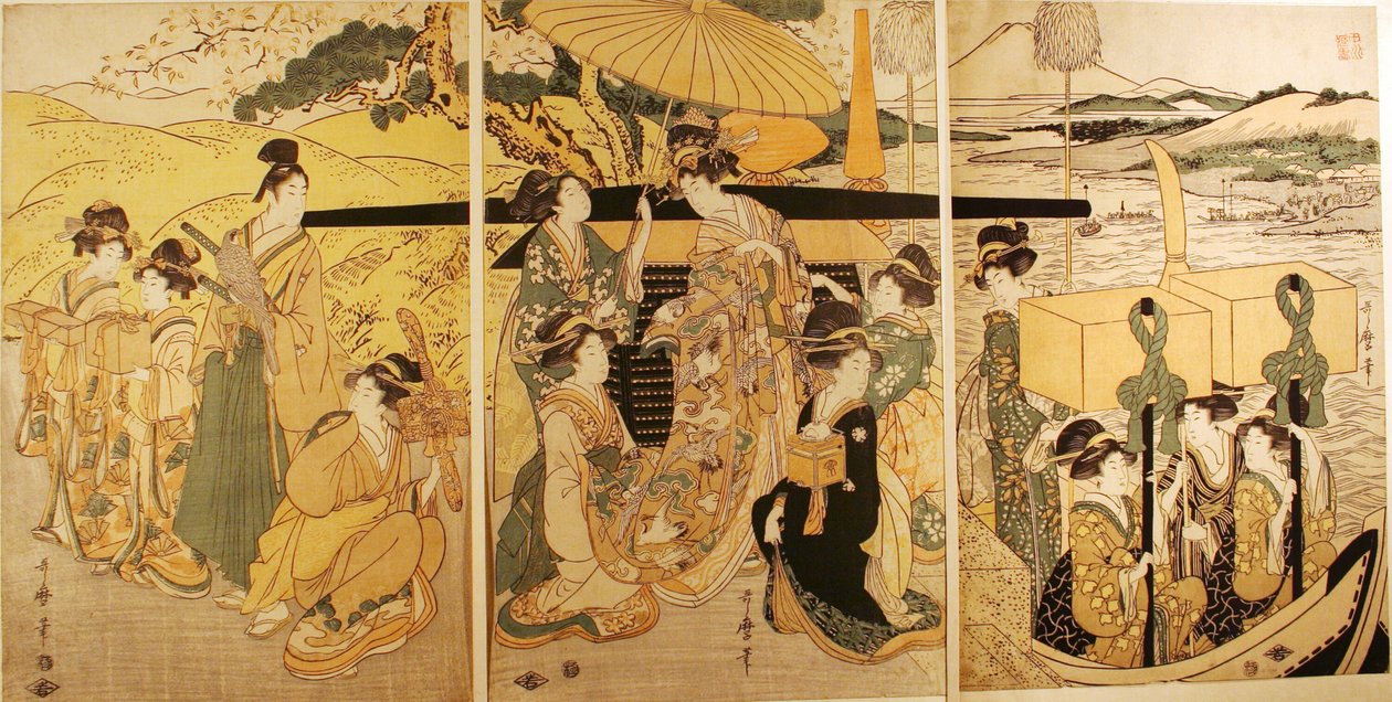 Allo sbarco del traghetto da Kitagawa Utamaro