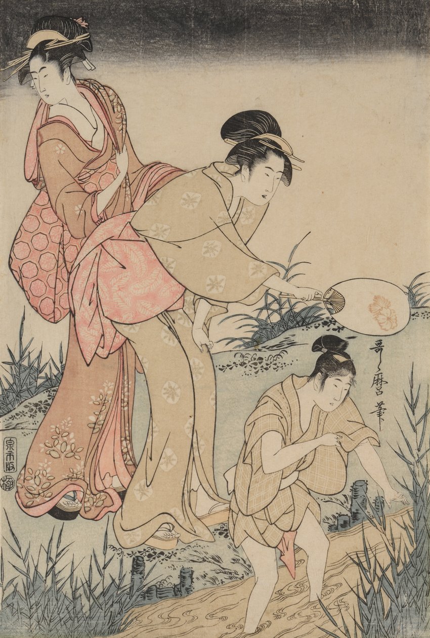 Catturare lucciole sotto un salice (destra) da Kitagawa Utamaro