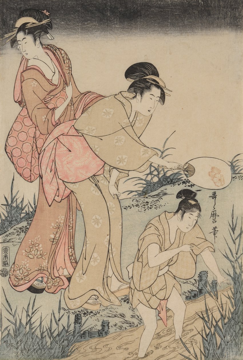 Catturare le lucciole sotto un salice da Kitagawa Utamaro