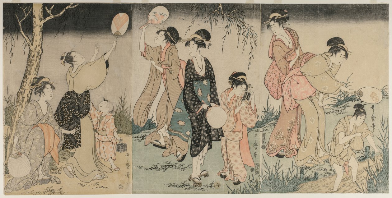 Catturare le lucciole da Kitagawa Utamaro