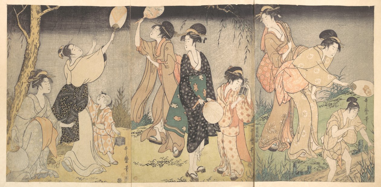 Caccia alle lucciole (Hotaru gari) da Kitagawa Utamaro