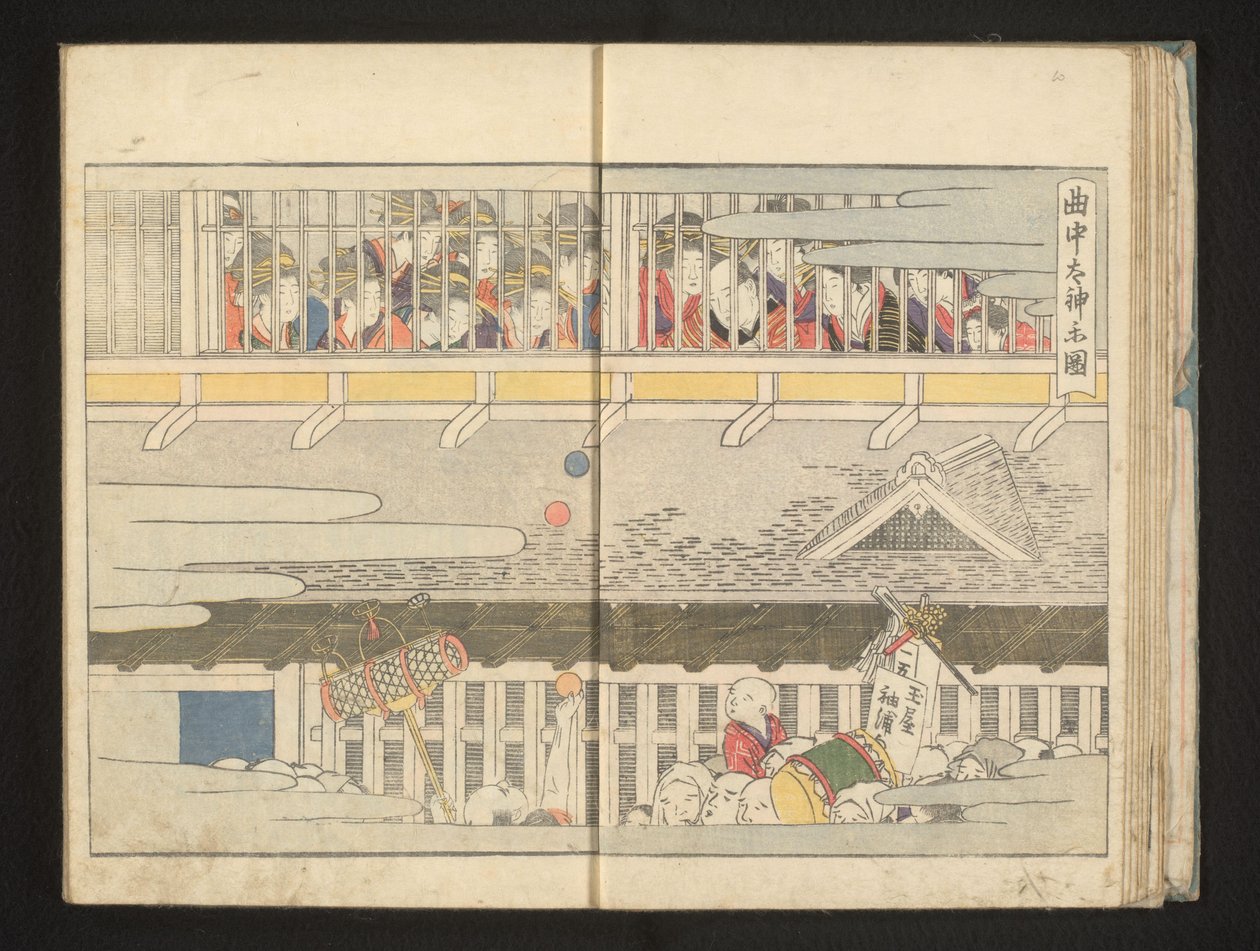 Il secondo piano di un bordello da Kitagawa Utamaro