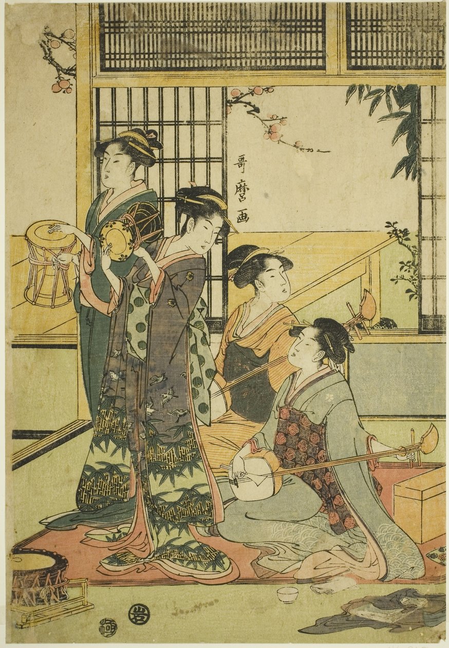 Tamburi e shamisen da Kitagawa Utamaro